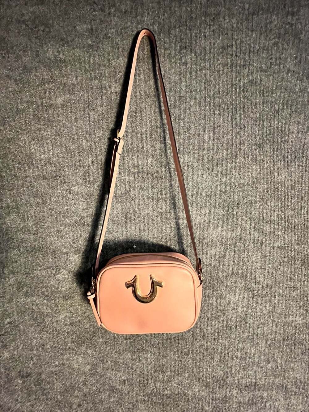 True Religion Pink Horseshoe Crossbody Purse